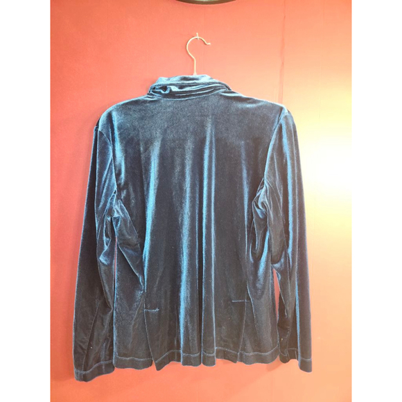 Women's Notations Teal Velvet Blazer with undershirt M - Picture 3 of 5